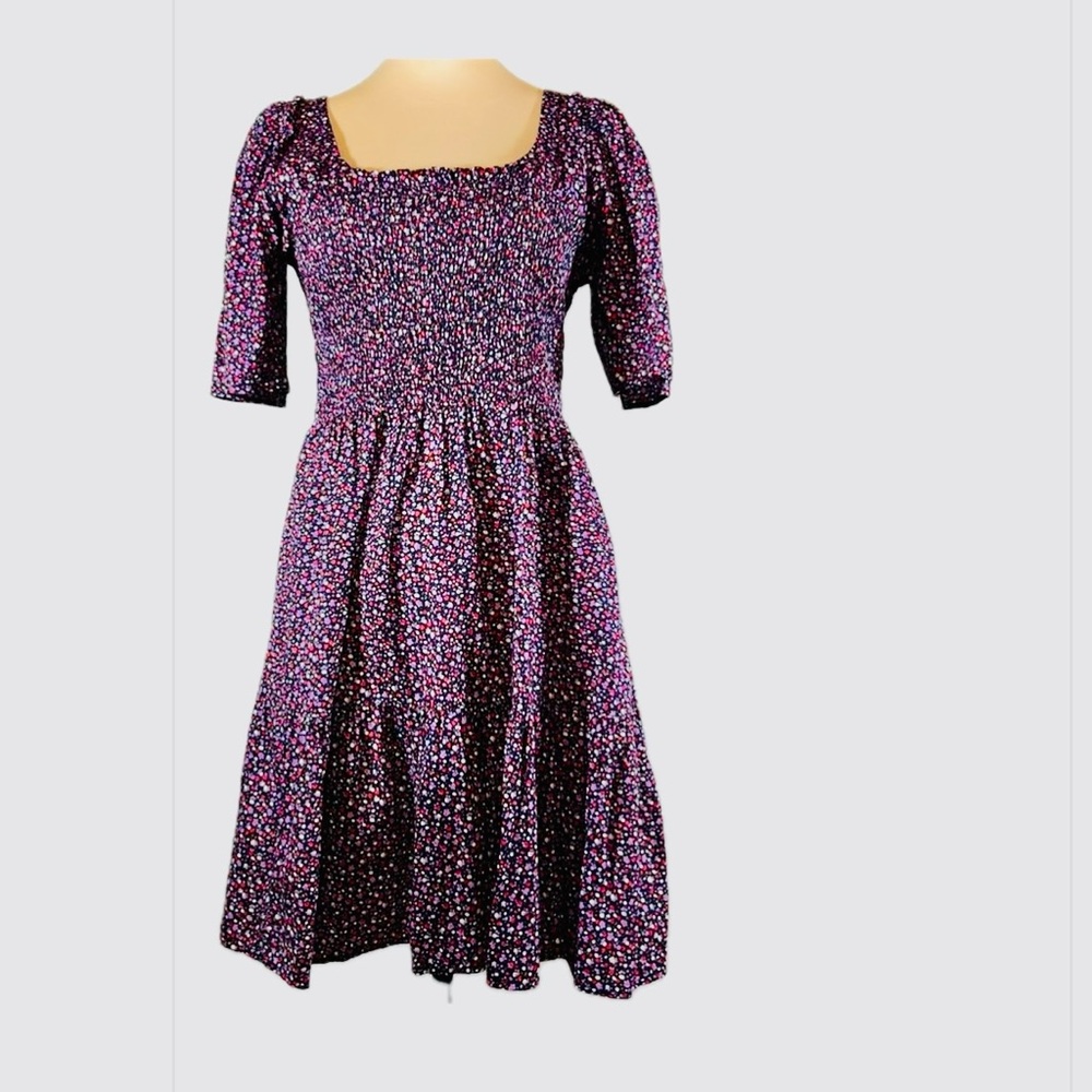 GAP Puff Sleeve Smocked Mini Dress M